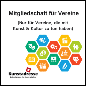 Mitgliedschaft für Vereine (Nur Vereine, die mit Kunst & Kultur zu tun haben), Kunstadresse - Deine Adresse für Kunst & Kultur. Es werden Symbol-Icons gezeigt