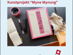 Kunstadresse - Deine Adresse für Kunst & Kultur - Kunst & Kultur ist Bildung, Das Bild zeigt ein Myne Mynung - Zeichenbrett. Kunstprojekt "Myne Mynung" von Guido Wessel